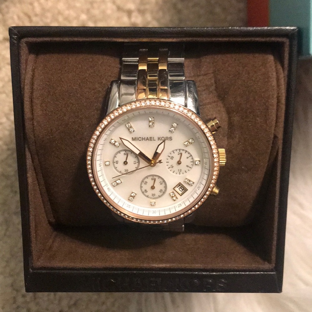 Michael Kors tri-tone watch